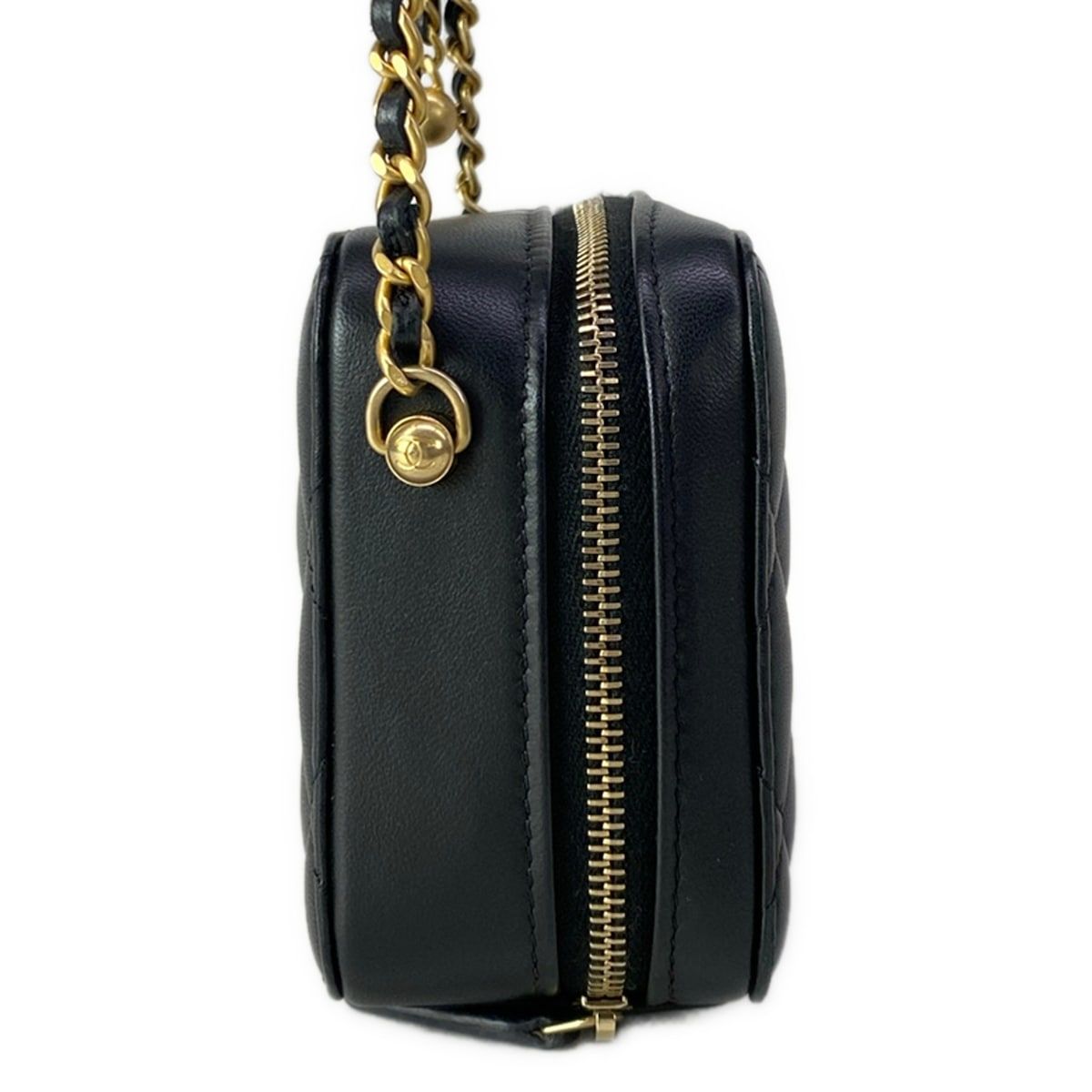 Chanel Shoulder Bag Quilted Mini Black Chain Gold Cocobol — view 2