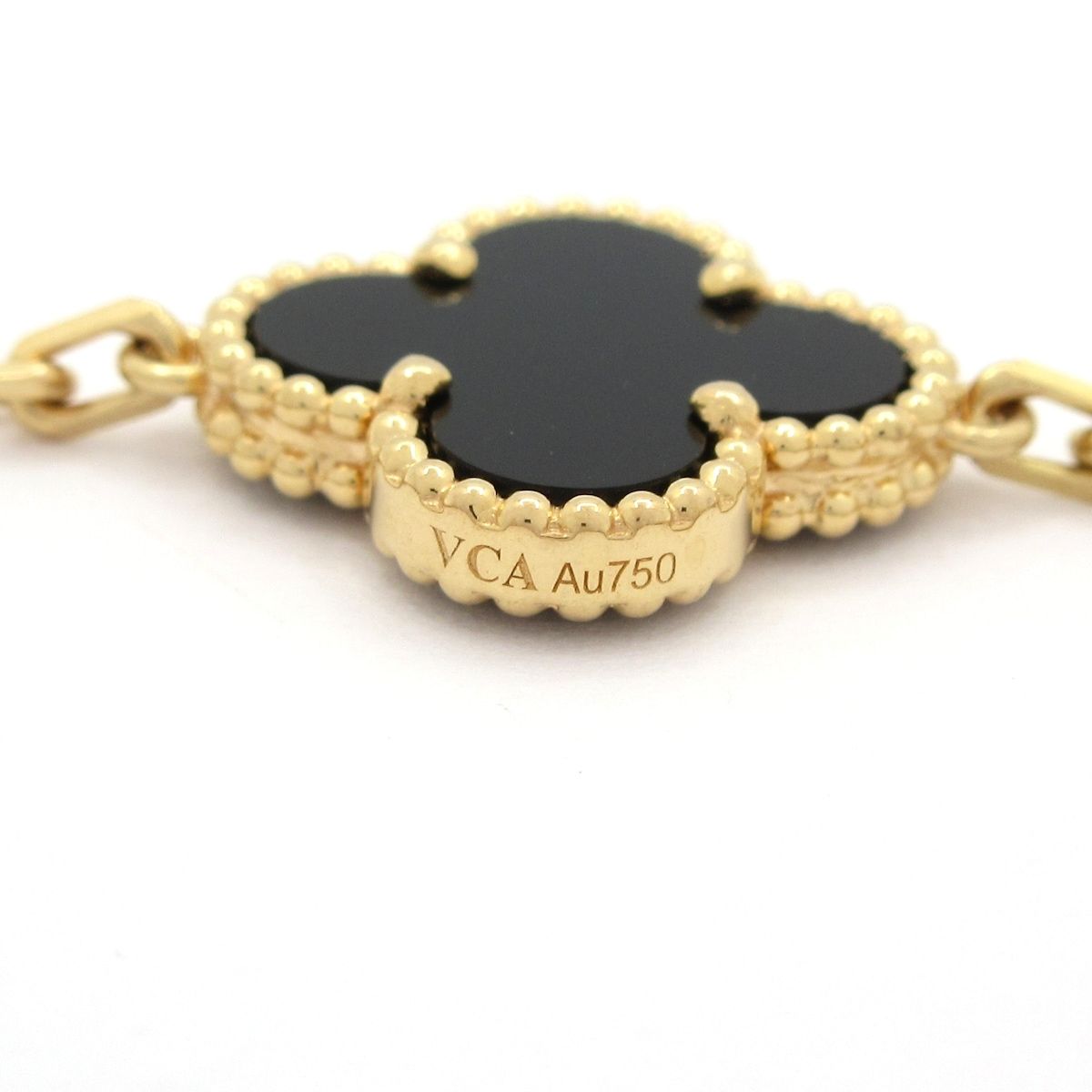 Van Cleef & Arpels Bracelet Vintage Alhambra 18k Yellow Gold Onyx Motif — view 5