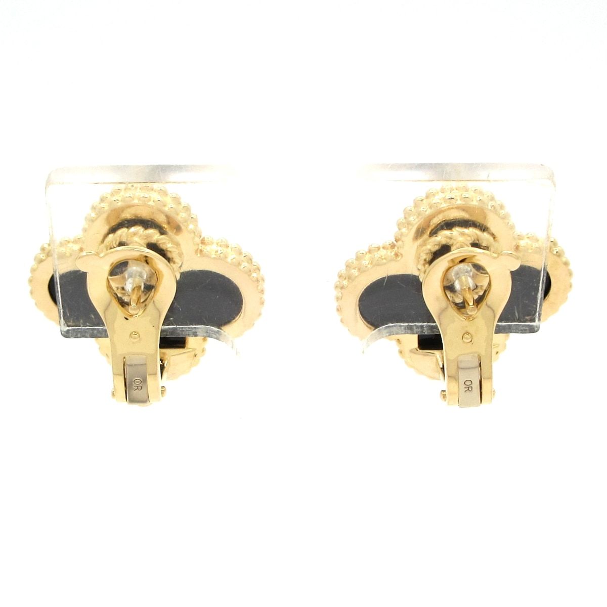 Van Cleef & Arpels Earrings Magic Alhambra 18k Yellow Gold Onyx Clip Type — view 3
