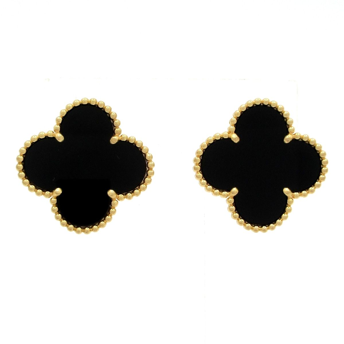 Van Cleef & Arpels Earrings Magic Alhambra 18k Yellow Gold Onyx Clip Type