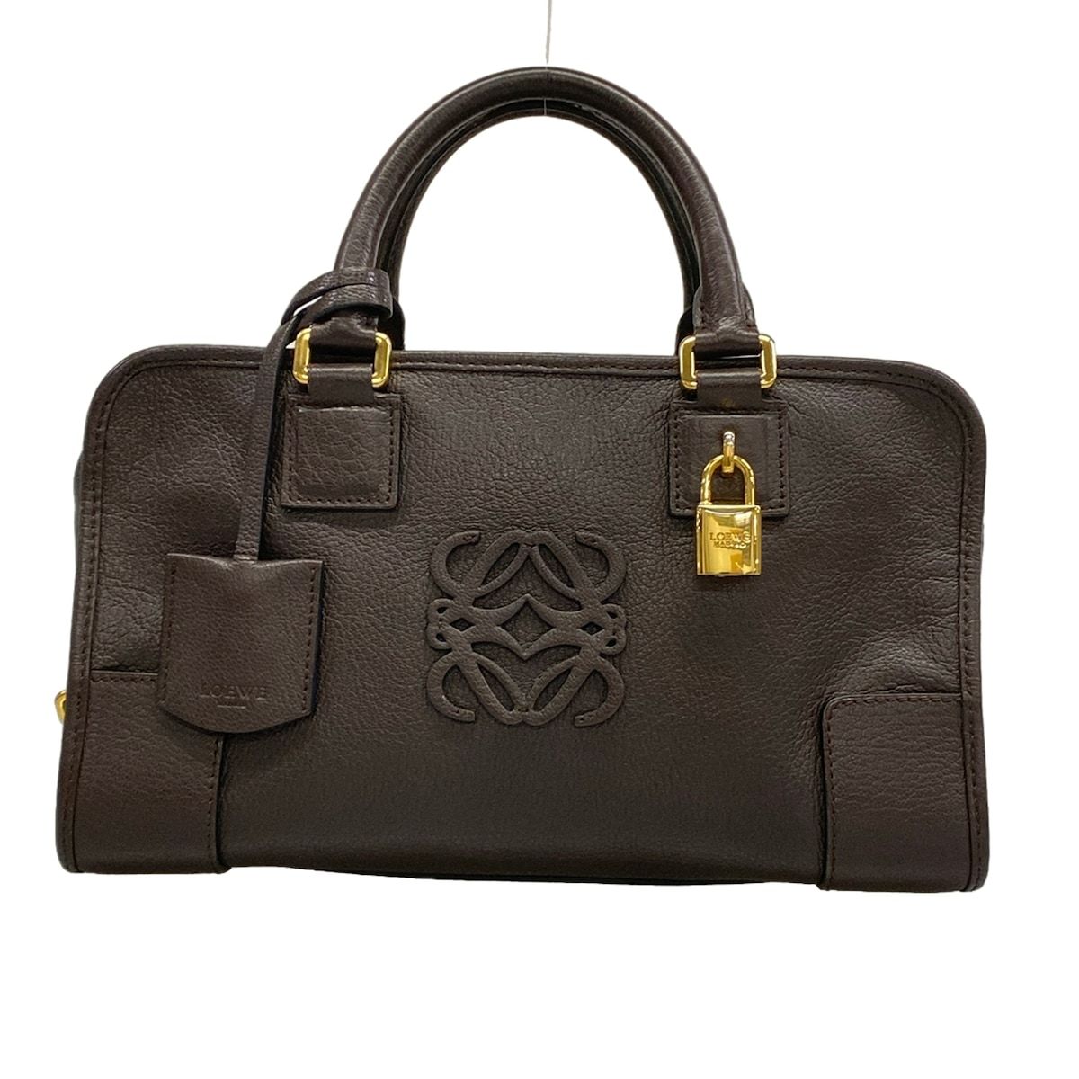 Loewe Handbag Amazona 28 Dark Brown Leather