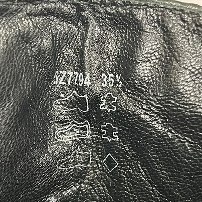 Miu Miu Long Boots 35.5 Black Grained Leather Studded Thick Sole Lace — view 7