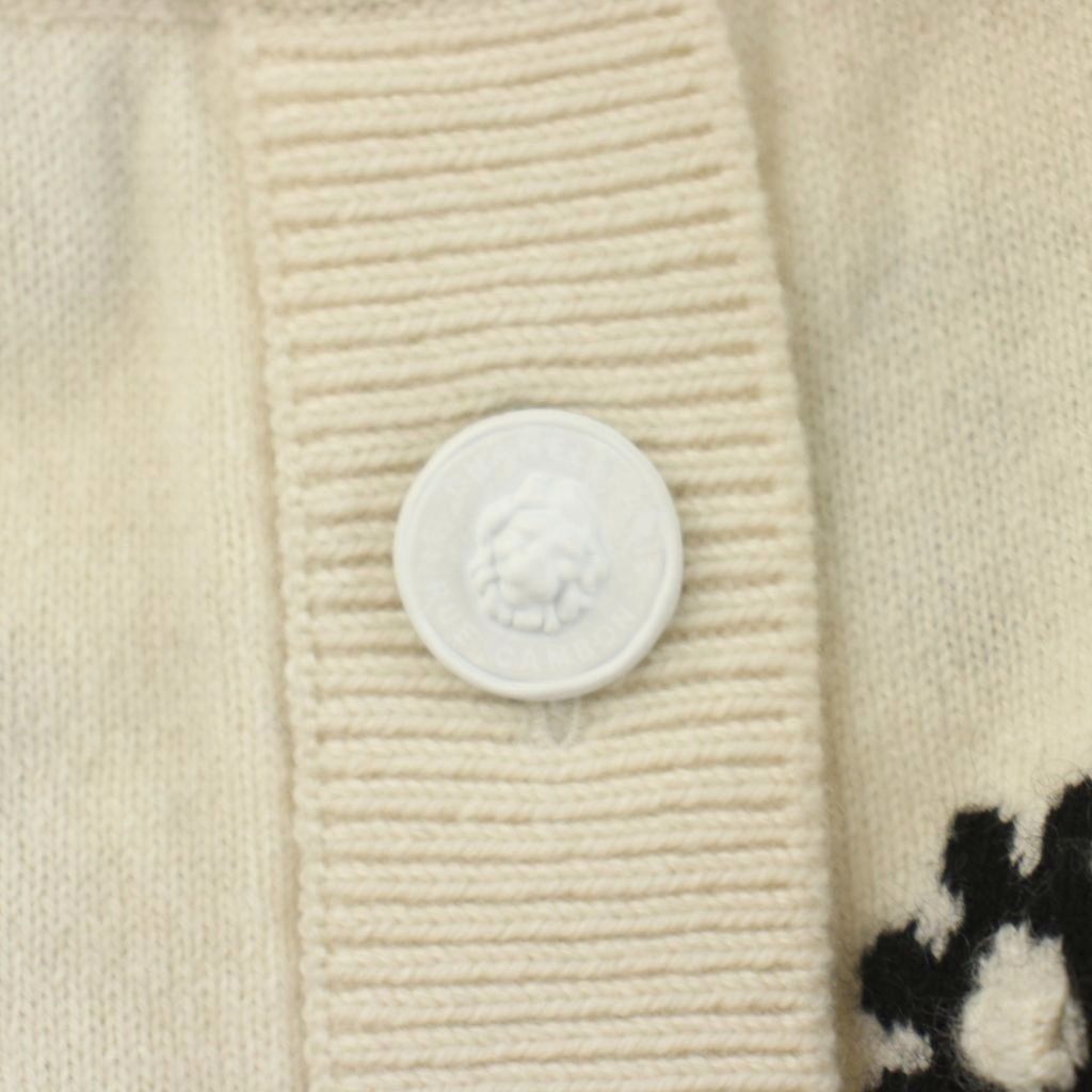 Chanel Knit Skirt Mini Length Cashmere Camellia CC Logo Floral Pattern All Over — view 4