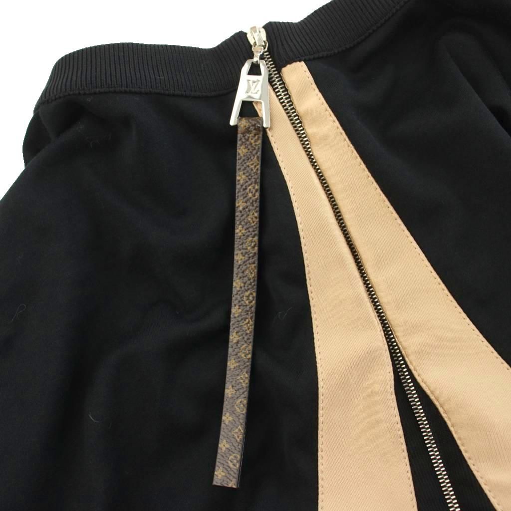 Louis Vuitton Monogram Flower Curve Dress Knee Length Silk M Beige Black Uol MW — view 7