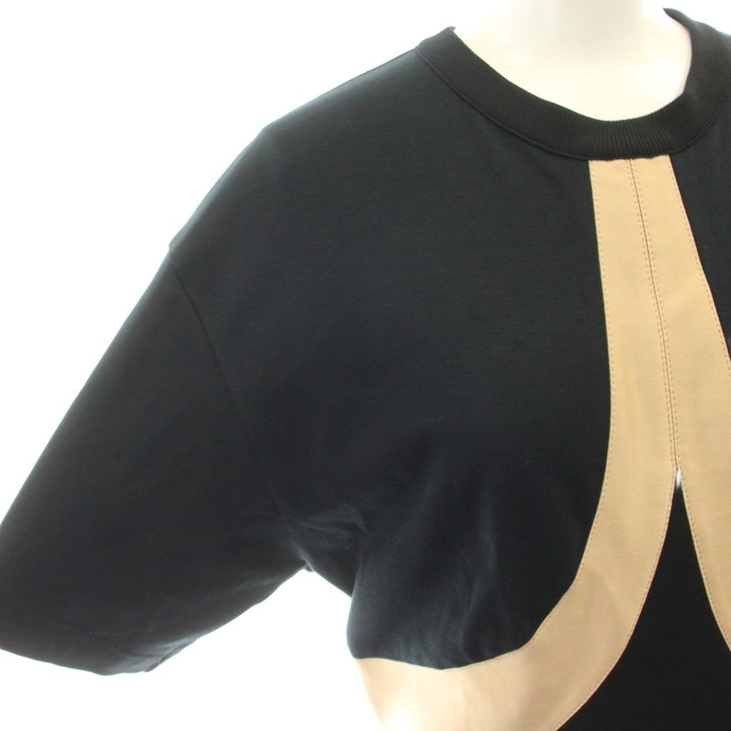Louis Vuitton Monogram Flower Curve Dress Knee Length Silk M Beige Black Uol MW — view 6