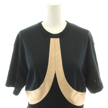Louis Vuitton Monogram Flower Curve Dress Knee Length Silk M Beige Black Uol MW — view 5
