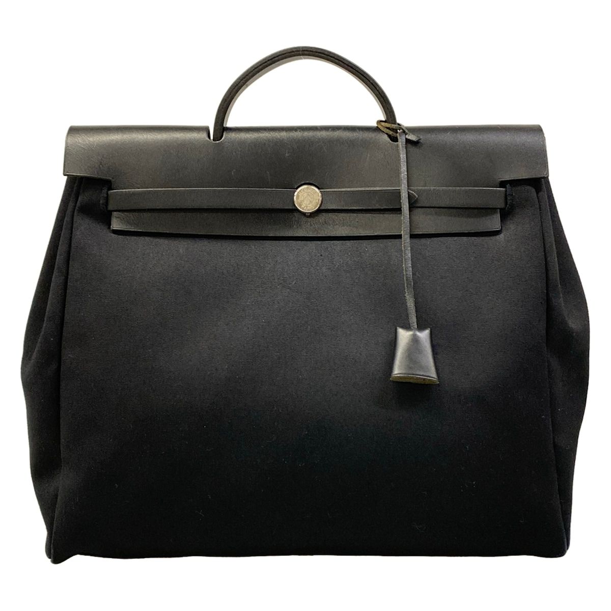Hermes Handbag Herbag Black Silver