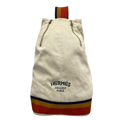 Hermes Shoulder Bag Cavalier Ivory Orange Multi Cotton