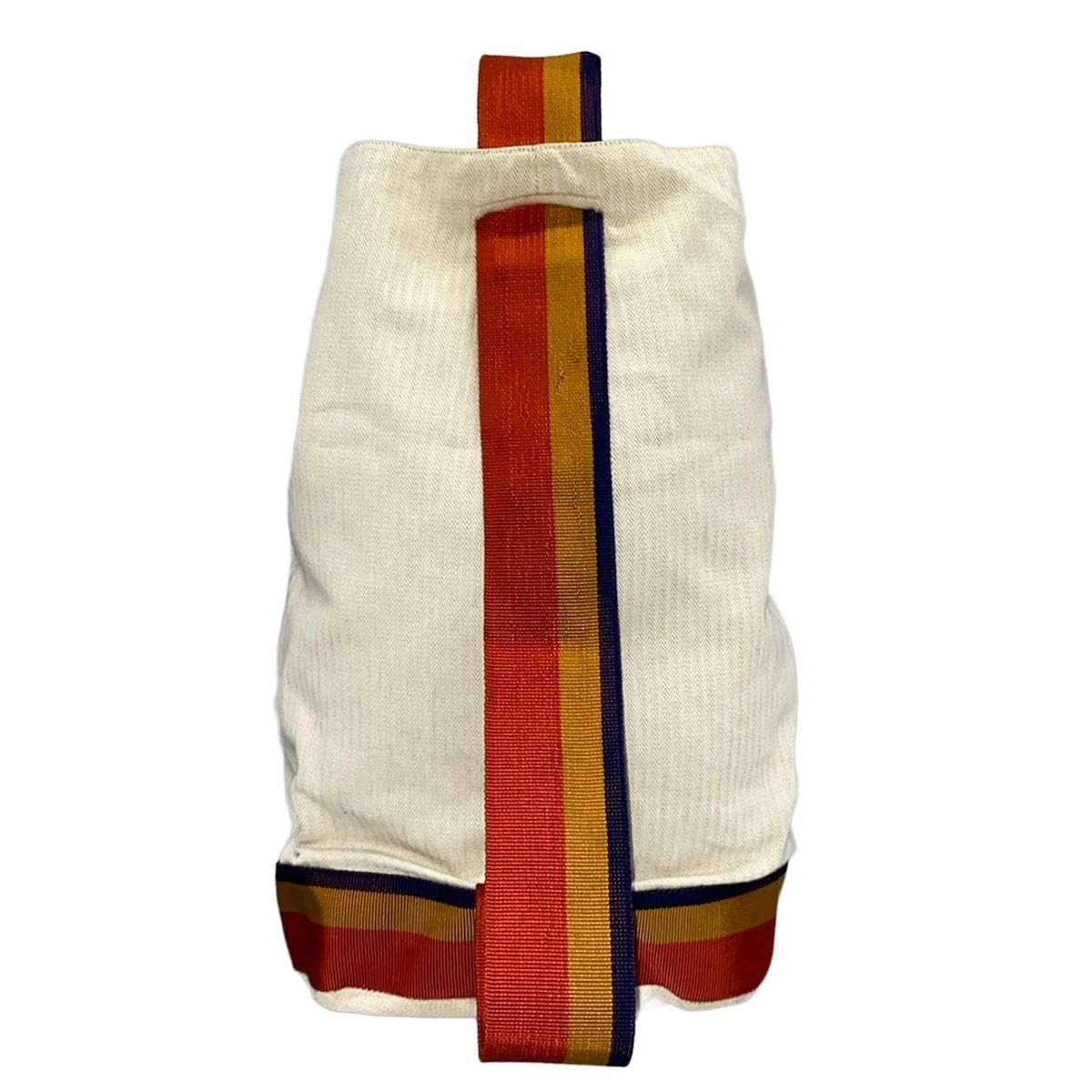 Hermes Shoulder Bag Cavalier Ivory Orange Multi Cotton — view 3