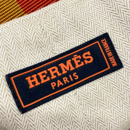Hermes Shoulder Bag Cavalier Ivory Orange Multi Cotton — view 8