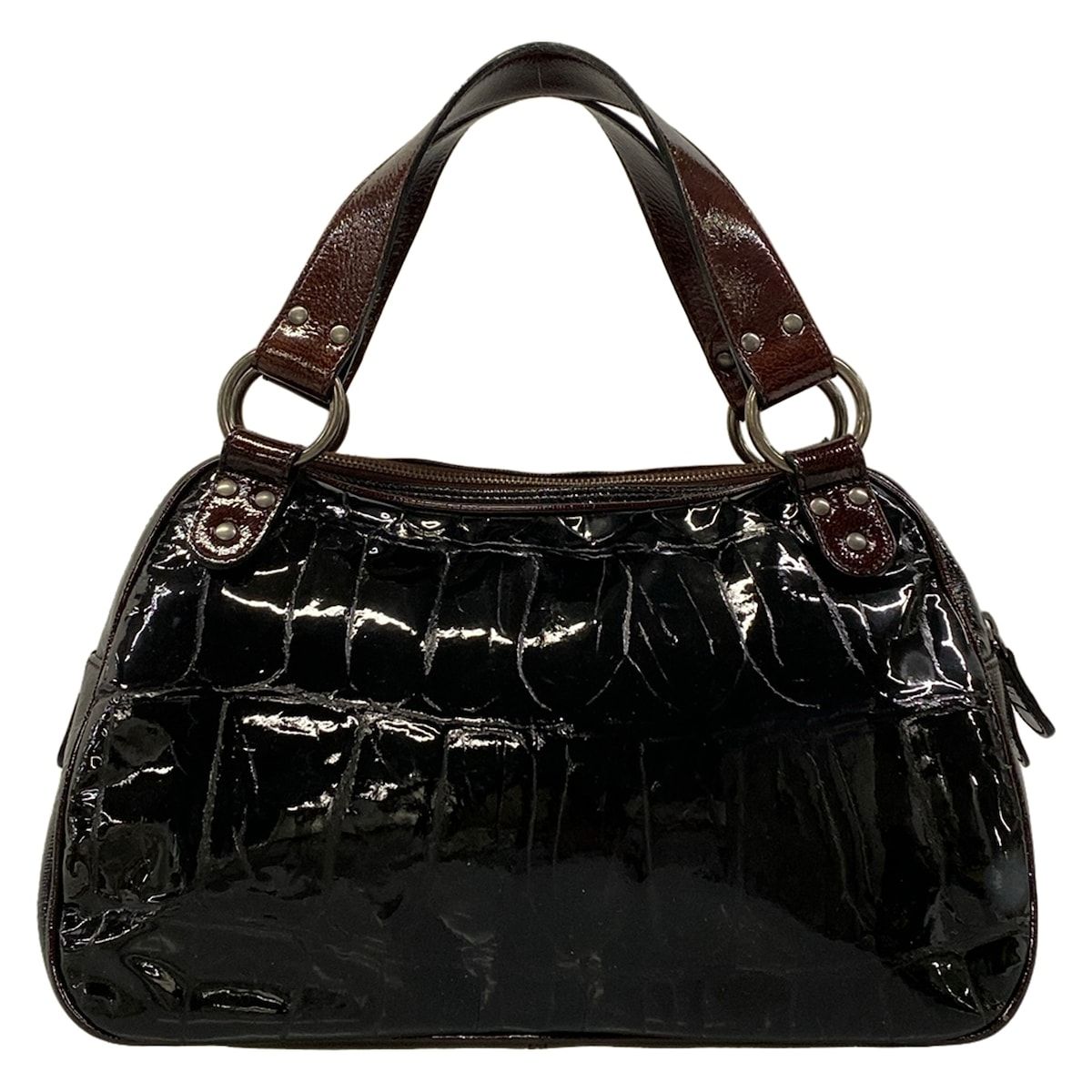 Dior Handbag Gaucho Black Dark Brown Leather — view 3
