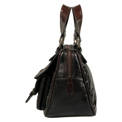 Dior Handbag Gaucho Black Dark Brown Leather — view 4