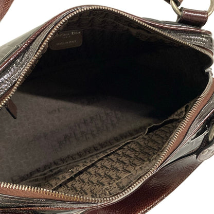 Dior Handbag Gaucho Black Dark Brown Leather — view 7
