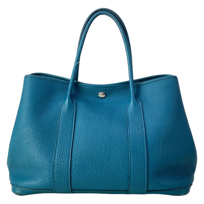 Hermes Tote Garden Party PM Blue Green Silver — view 3
