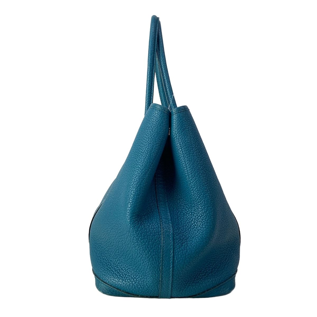 Hermes Tote Garden Party PM Blue Green Silver — view 4
