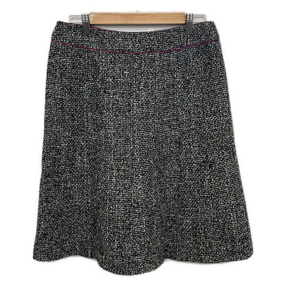 Chanel Skirt 40 M Black White Purple Tweed