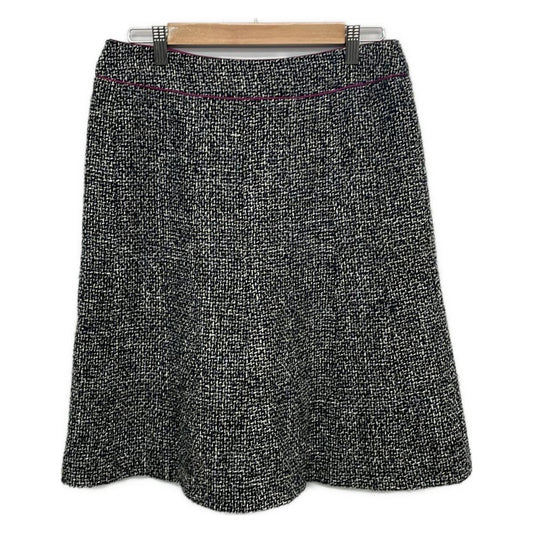 Chanel Skirt 40 M Black White Purple Tweed