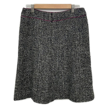 Chanel Skirt 40 M Black White Purple Tweed — view 2