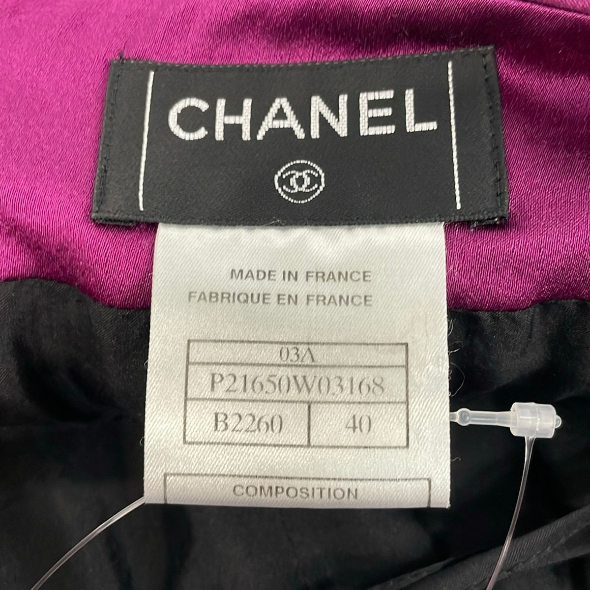 Chanel Skirt 40 M Black White Purple Tweed — view 3