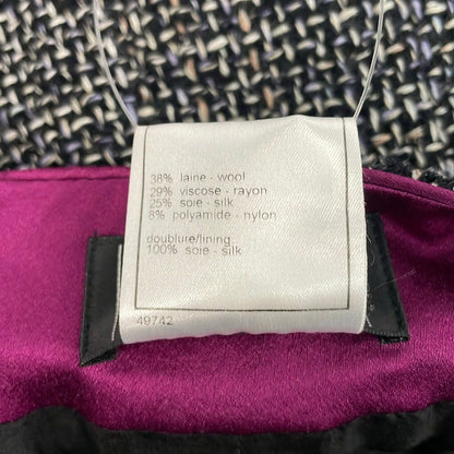 Chanel Skirt 40 M Black White Purple Tweed — view 4