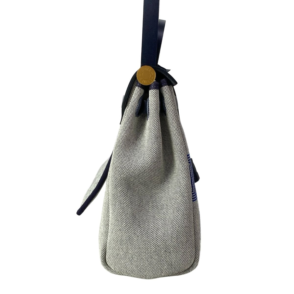 Hermes Handbag Herbag Zip PM Navy Ivory Gold — view 2
