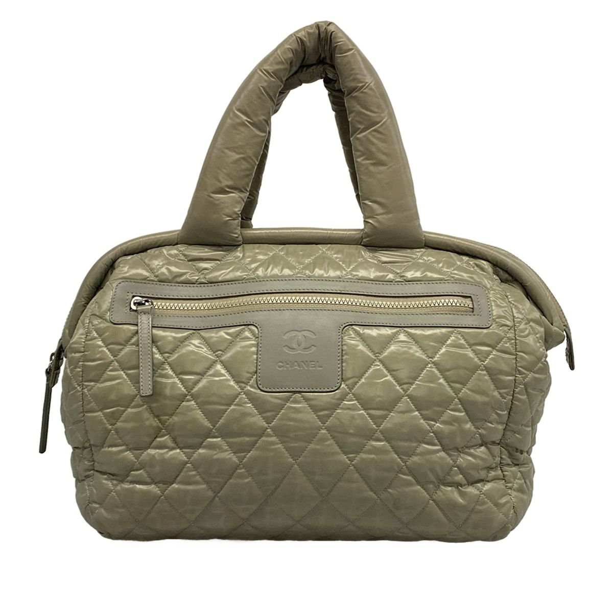 Chanel Handbag Coco Dark Green Leather