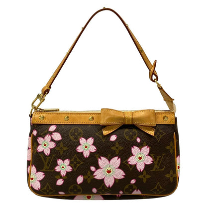 Louis Vuitton Handbag Monogram Cherry Blossom Pochette Brown Leather