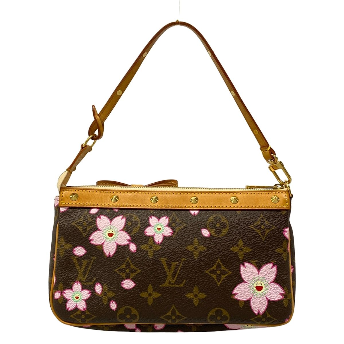 Louis Vuitton Handbag Monogram Cherry Blossom Pochette Brown Leather — view 3
