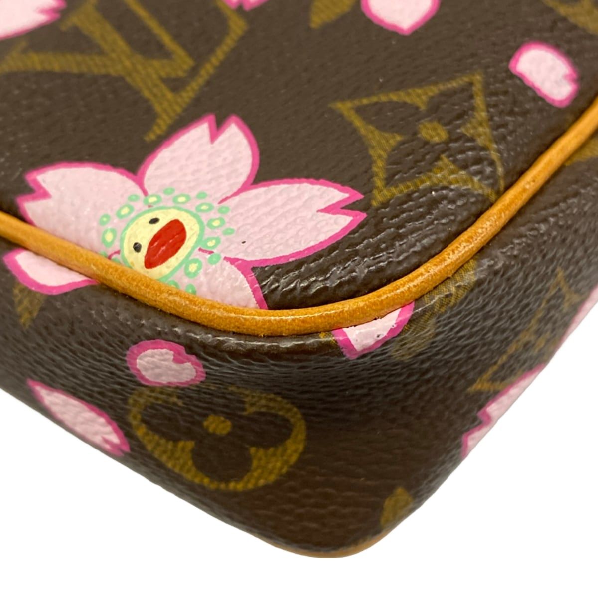 Louis Vuitton Handbag Monogram Cherry Blossom Pochette Brown Leather — view 6
