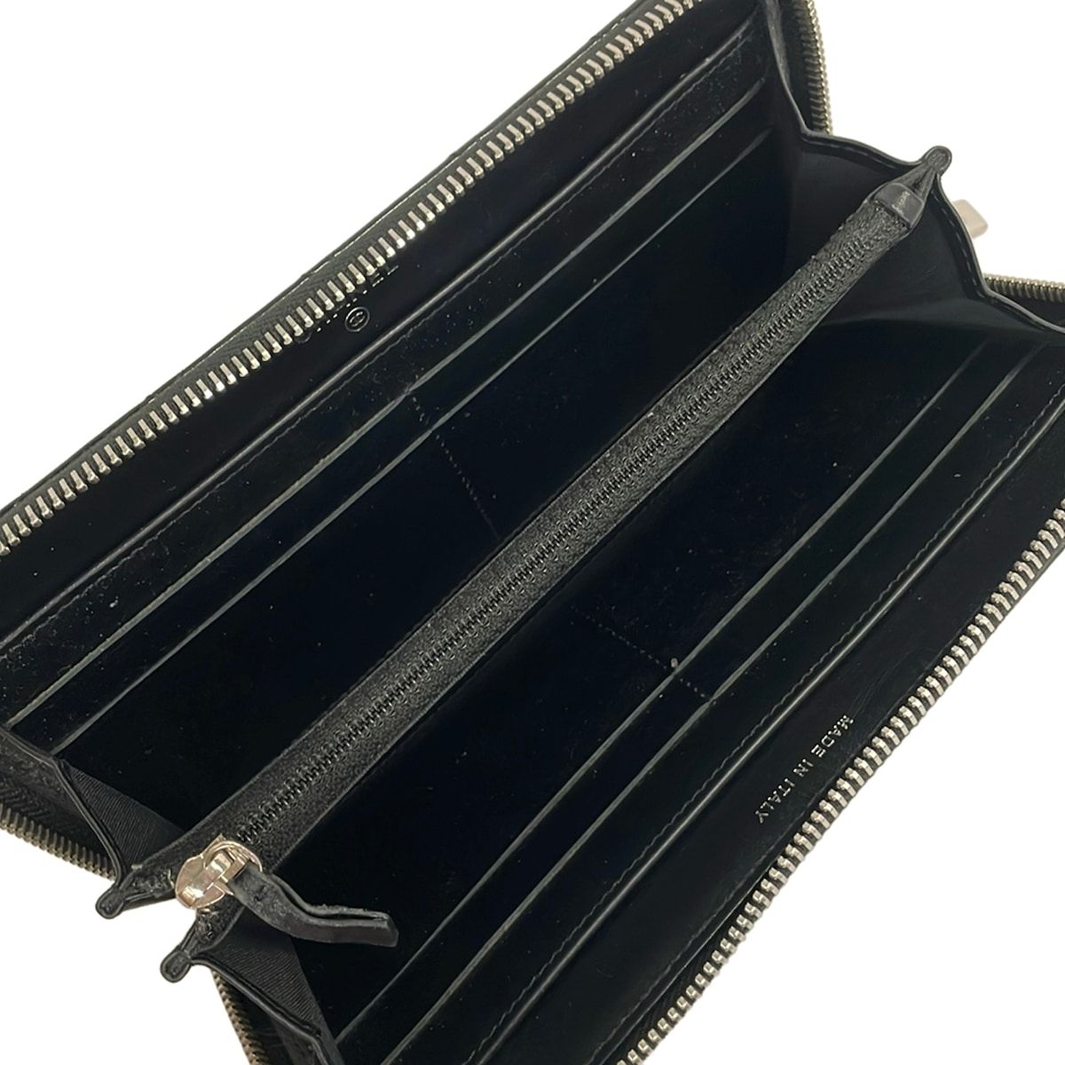 Chanel Wallet Quilted Black Silver Zip Around CC Logo Leather — view 3