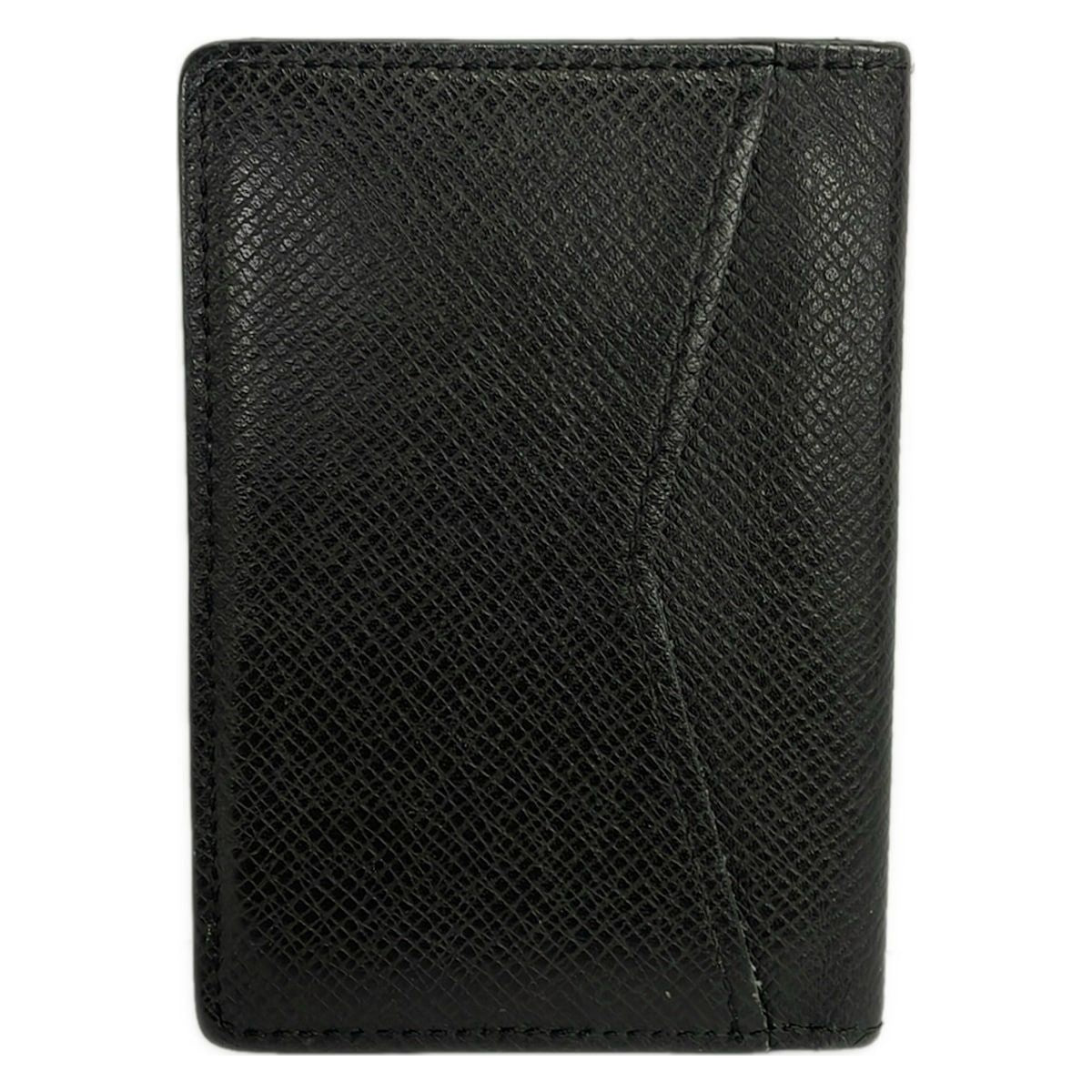 Louis Vuitton Card Case Taiga Organizer de Poche Noir Initial Leather Cowhide — view 2
