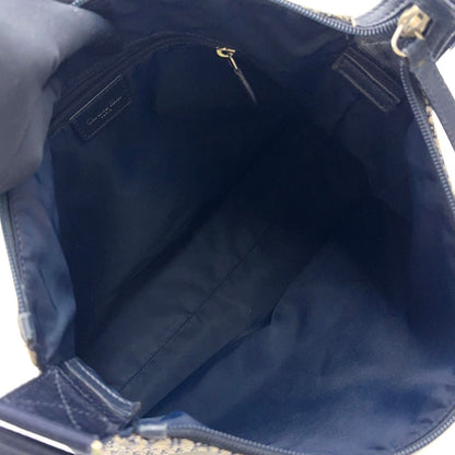 Dior Trotter Pattern Canvas Navy Shoulder Bag Silver — view 3