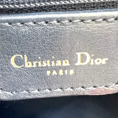 Dior Trotter Pattern Canvas Navy Shoulder Bag Silver — view 4