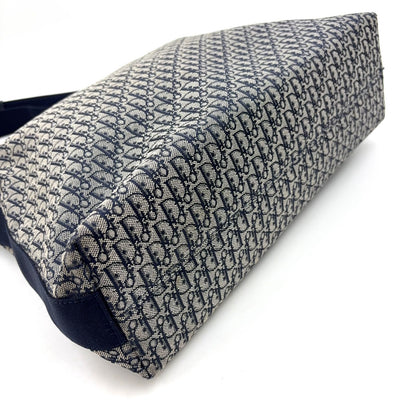Dior Trotter Pattern Canvas Navy Shoulder Bag Silver — view 8