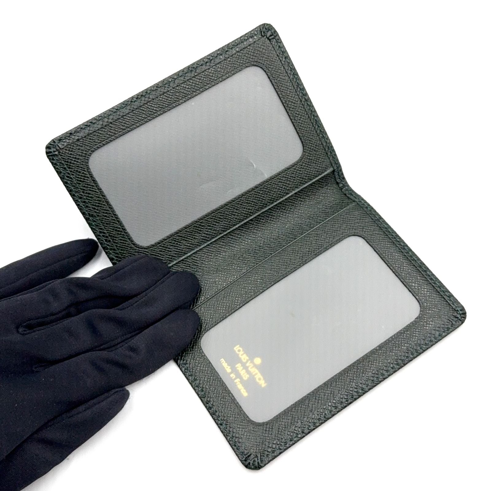 Louis Vuitton Porto 2 Cult Vertical Taiga Leather Dark Green Card Case — view 3