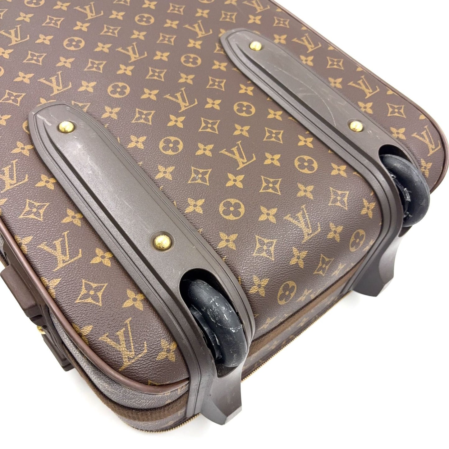 Louis Vuitton Pegase 55 Monogram Carry Leather Brown Light Travel Bag Gold — view 9