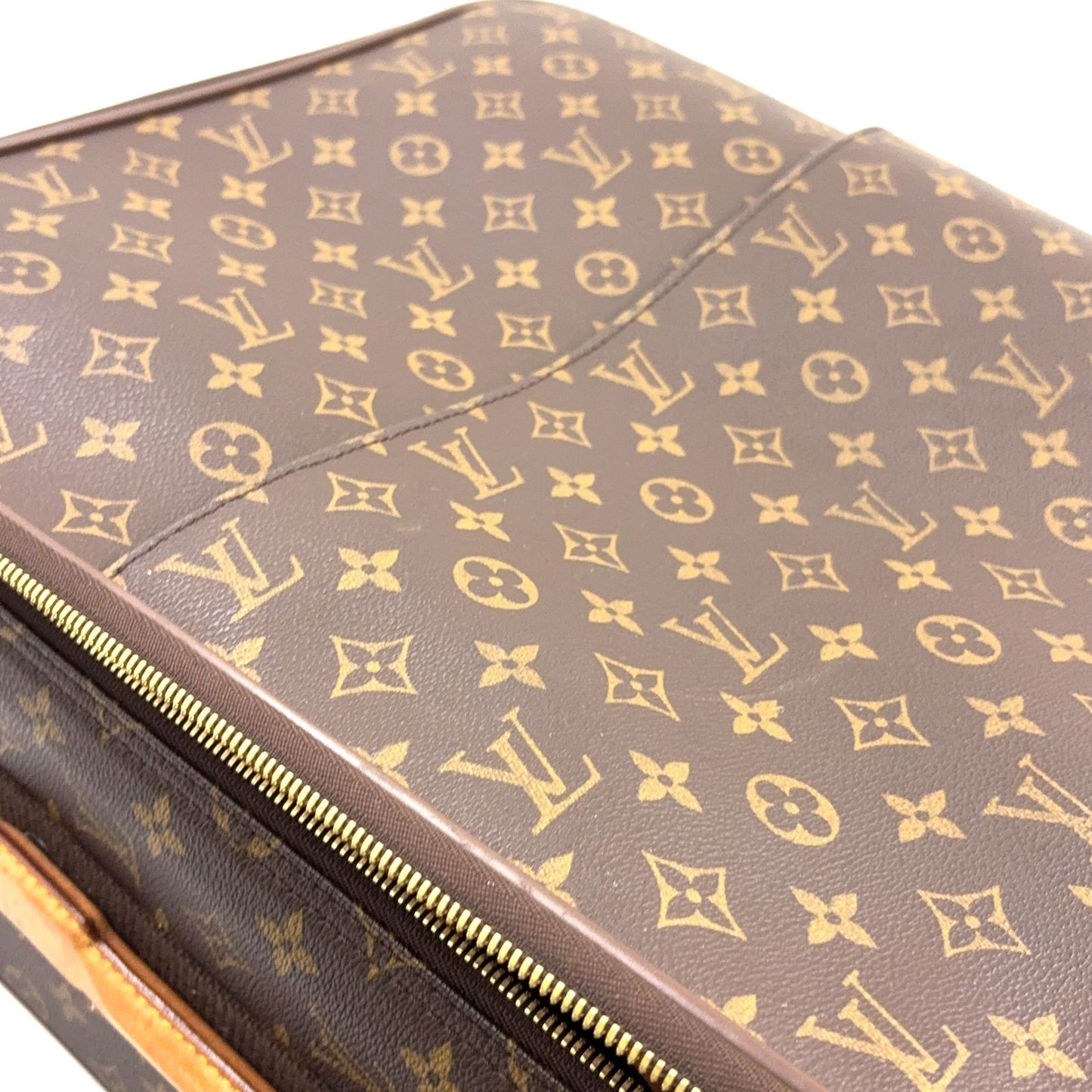 Louis Vuitton Pegase 55 Monogram Carry Leather Brown Light Travel Bag Gold — view 8