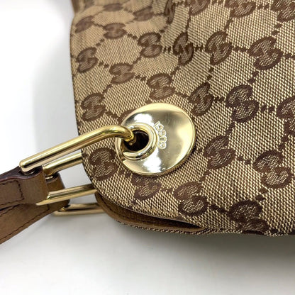 Gucci Eclipse GG Canvas Leather Brown Tote Gold — view 7