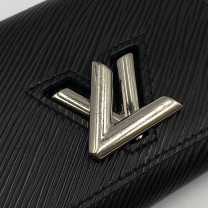 Louis Vuitton Portefeuille Twist Compact Epi Leather Black Wallet Silver — view 5