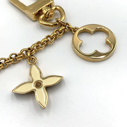 Louis Vuitton Fleur de Monogram Off White Gold Beige Charm Keychain — view 9