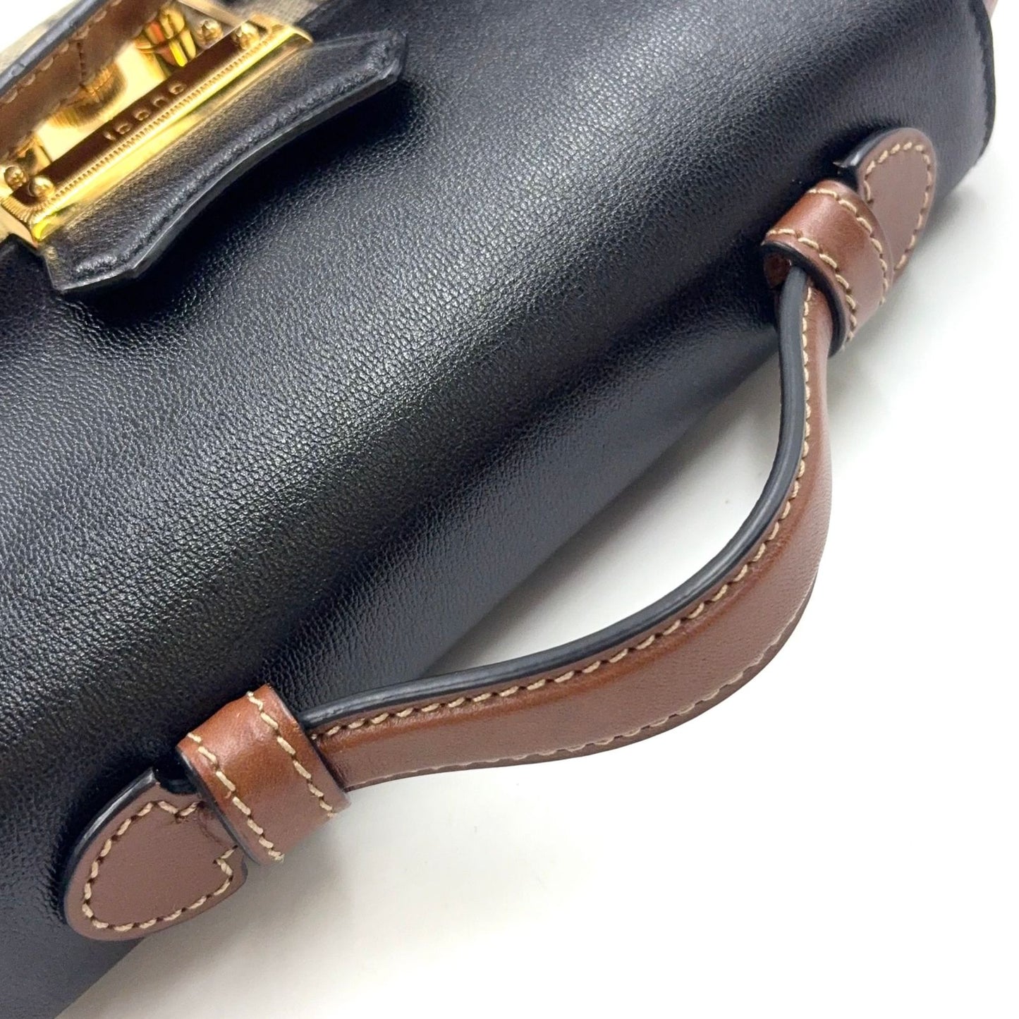 Gucci Padlock Mini 2-Way Hand Leather Brown Black Beige Shoulder Bag Gold — view 8