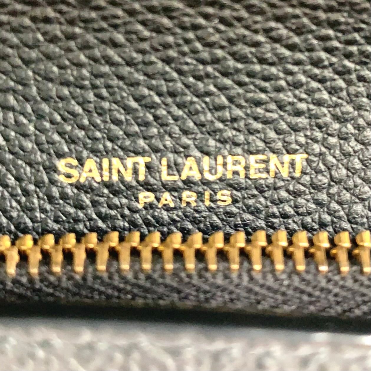 Saint Laurent YSL Line Large Flap Leather Black Wallet Gold — view 4