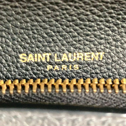 Saint Laurent YSL Line Large Flap Leather Black Wallet Gold — view 4