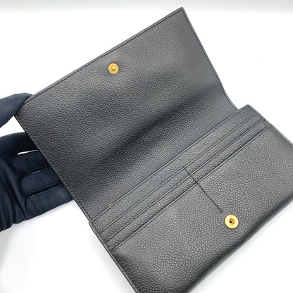 Saint Laurent YSL Line Large Flap Leather Black Wallet Gold — view 3