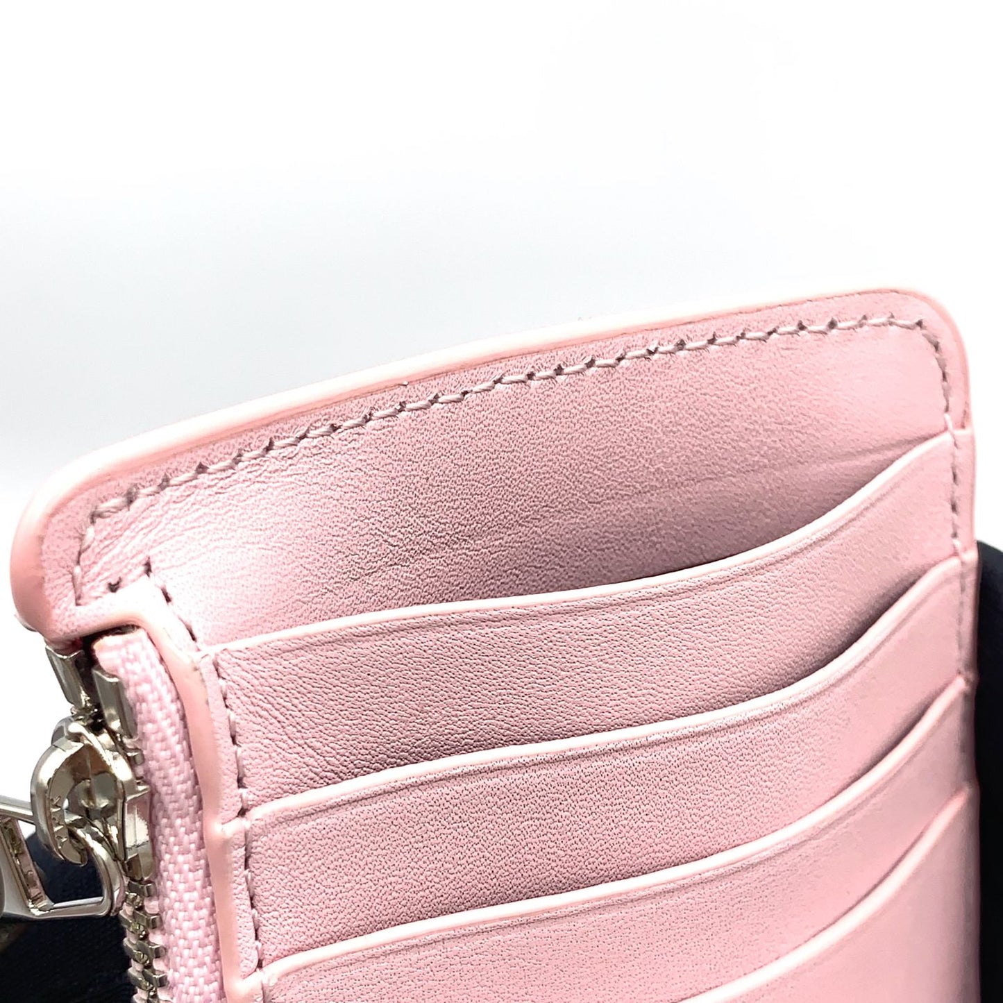 Loewe Suna Fujita Deer Coin Card Holder Leather Light Gray Light Pink Case — view 8
