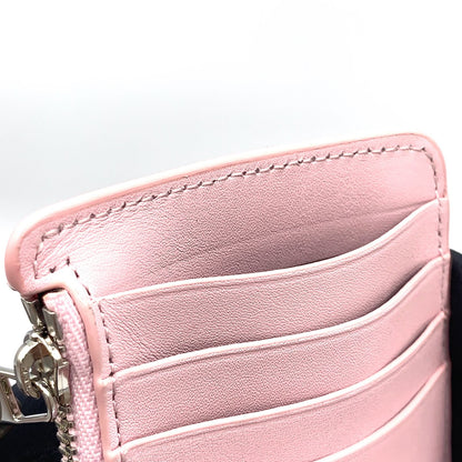 Loewe Suna Fujita Deer Coin Card Holder Leather Light Gray Light Pink Case — view 8