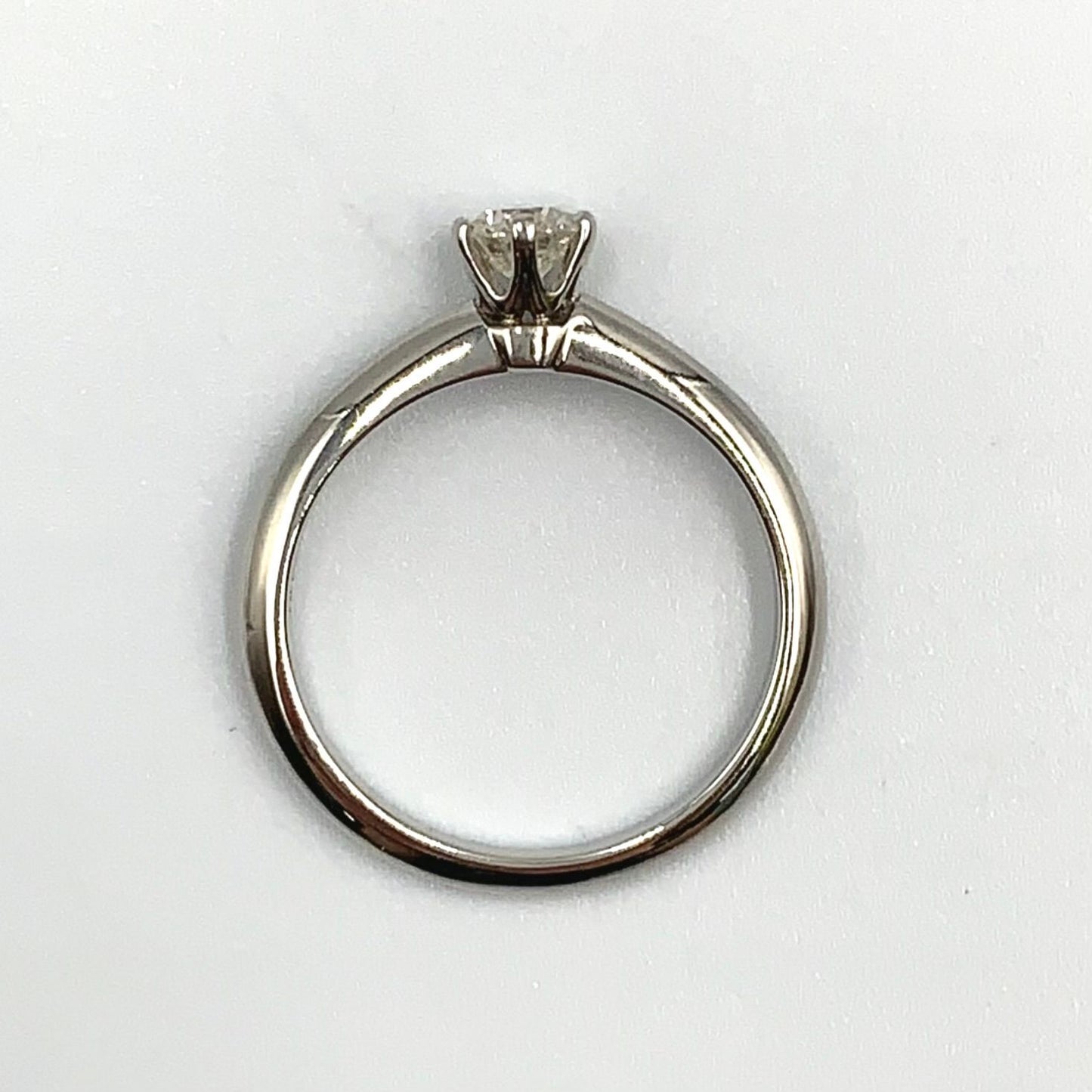 Tiffany & Co Solitaire Diamond Clear Platinum Ring — view 3