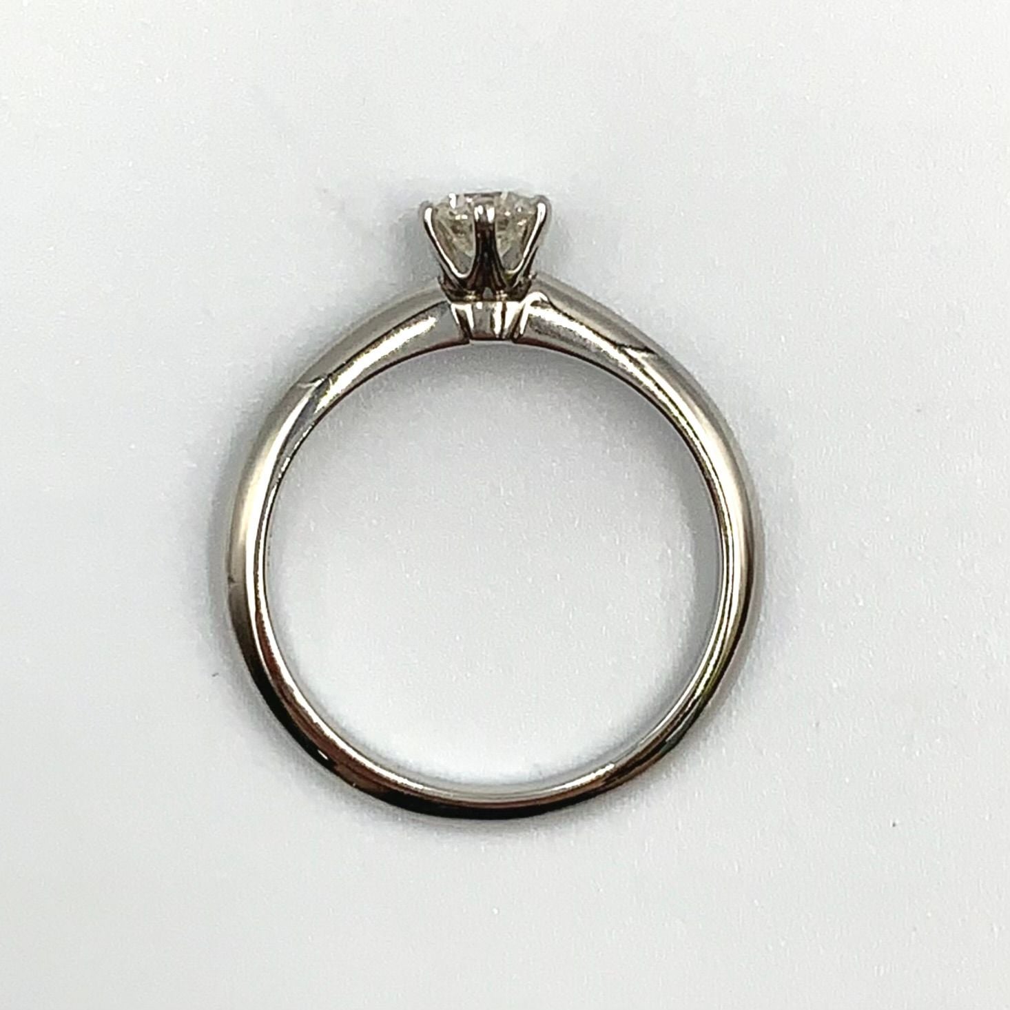 Tiffany & Co Solitaire Diamond Clear Platinum Ring — view 3