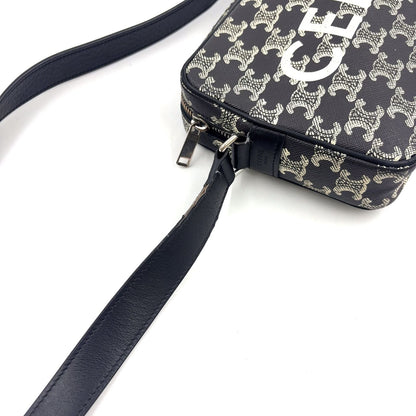 Celine Horizontal Leather Black White Shoulder Bag Silver — view 6