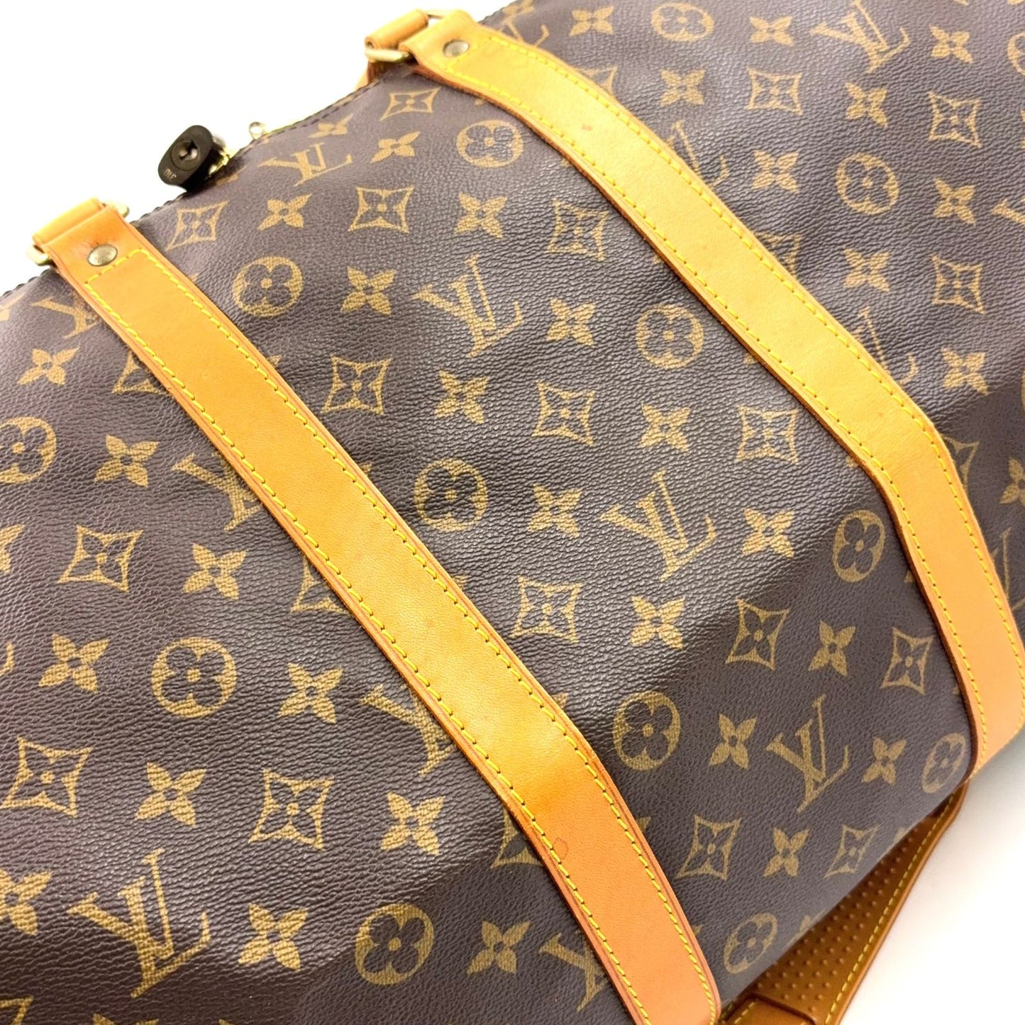 Louis Vuitton Keepall Bandouliere 55 Monogram Leather Brown Light Boston — view 8